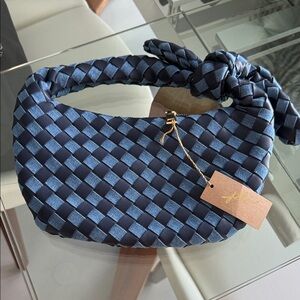 New Elegant Blue Woven Handbag